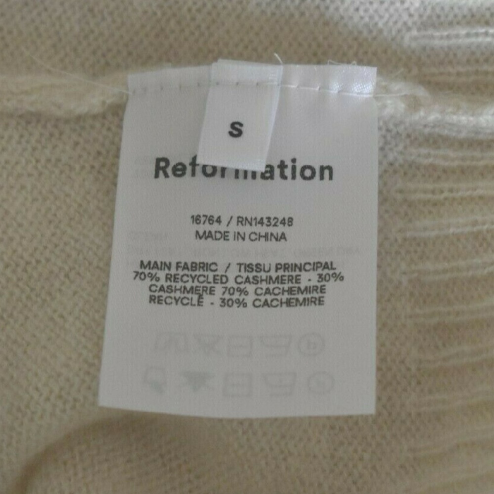 Reformation Crew Stripe Cashmere Sweater - Picture 7 of 8